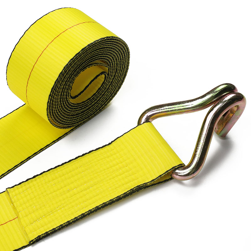 สายรัดโพลีเอสเตอร์แรงดึงสูง 3 นิ้ว Cargo Ratchet Tie Down Strap
