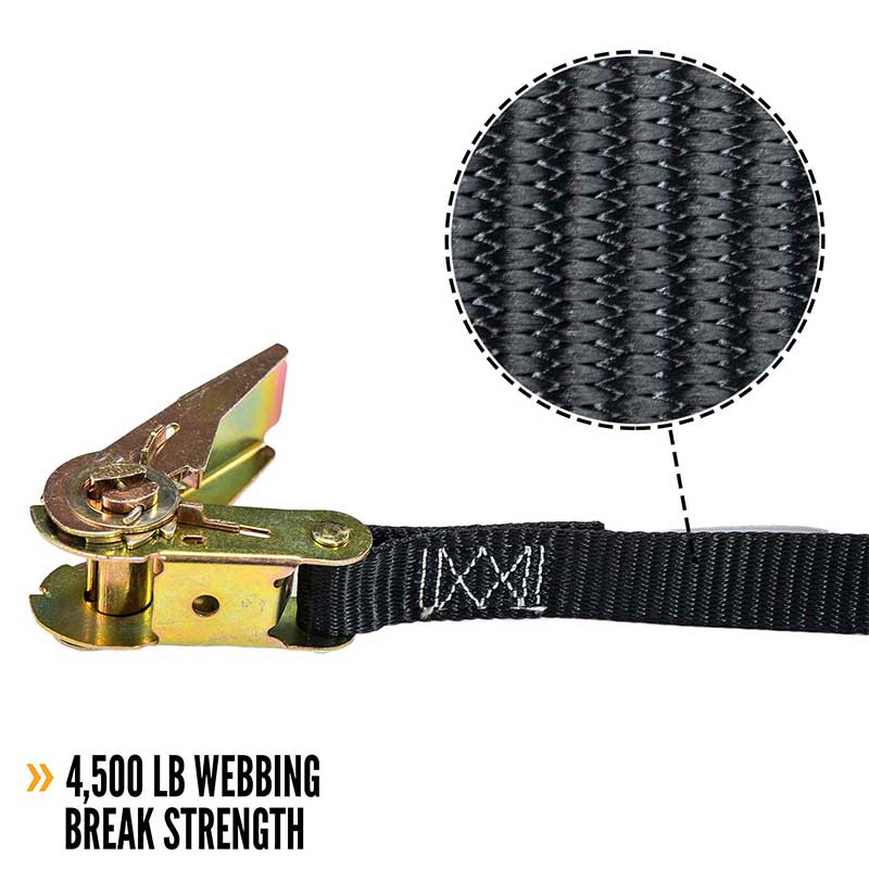 สายรัดวงล้อไม่มีที่สิ้นสุดสีดำขนาด 1 X 10'