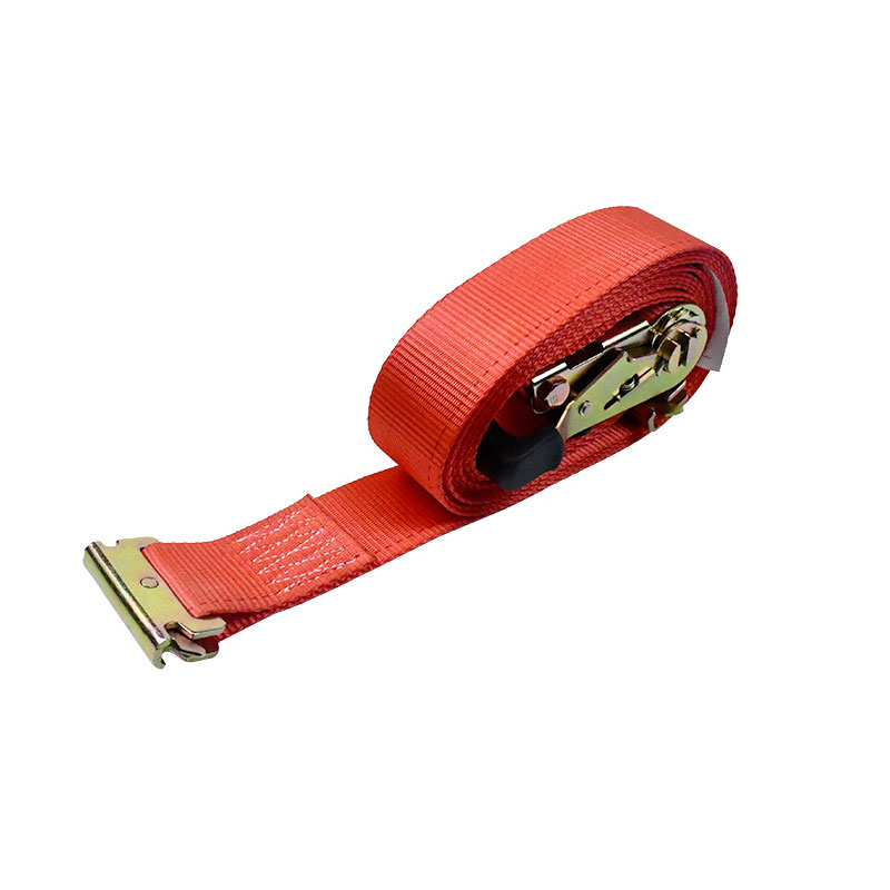 สายรัดวงล้อลายนิ้วมือสีแดงขนาด 2 '' X 12' E-Track Tie-Down